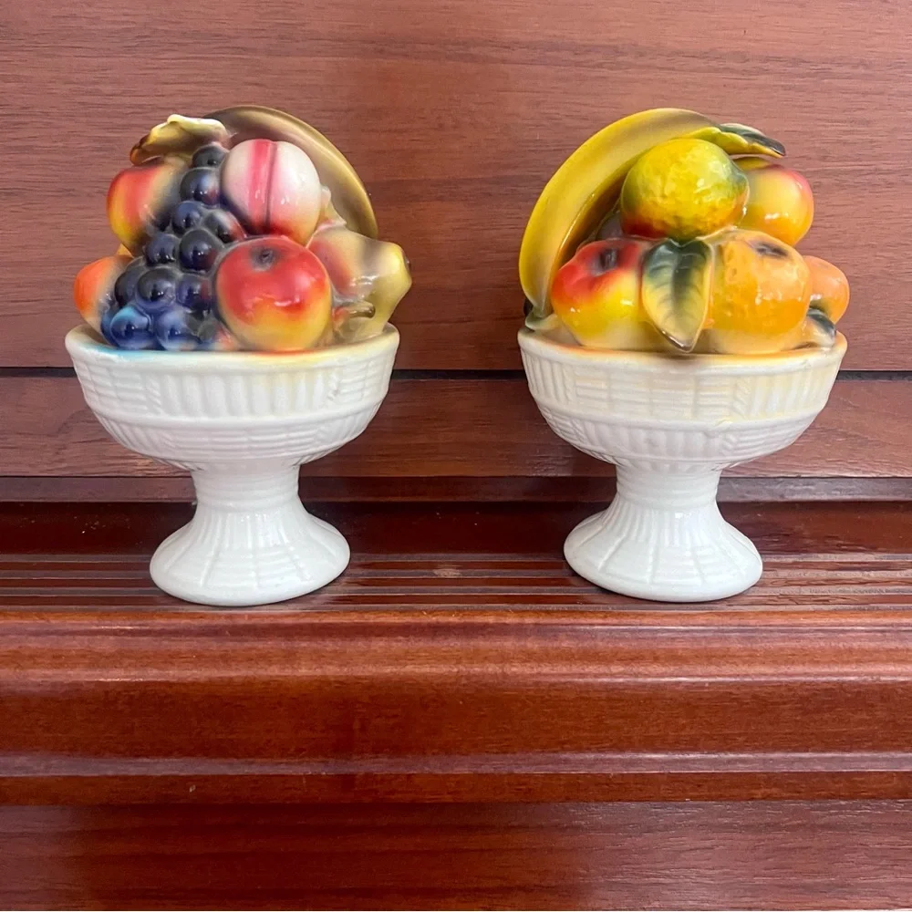 Vintage Capri by Arnart Colorful Fruit Ceramic Figurines 6” lovely MCM decor